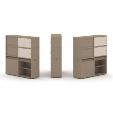 Estetica Набор №22. Тумба двойная+высокая надставка ES.NB.2V-22 Латте/Капучино 1500*410*1520