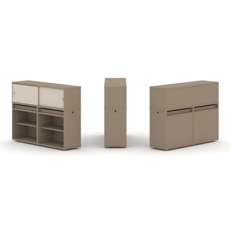 Estetica Набор №2. Тумба двойная+низкая надставка ES.NB.2N-2 Латте/Капучино 1500*410*1135