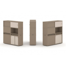 Estetica Набор №32. Тумба двойная+высокая надставка ES.NB.2V-32 Латте/Капучино 1500*410*1520