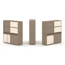 Estetica Набор №26. Тумба двойная+высокая надставка ES.NB.2V-26 Латте/Сатин 1500*410*1520