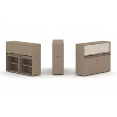 Estetica Набор №2. Тумба двойная+низкая надставка ES.NB.2N-2 Латте/Капучино 1500*410*1135