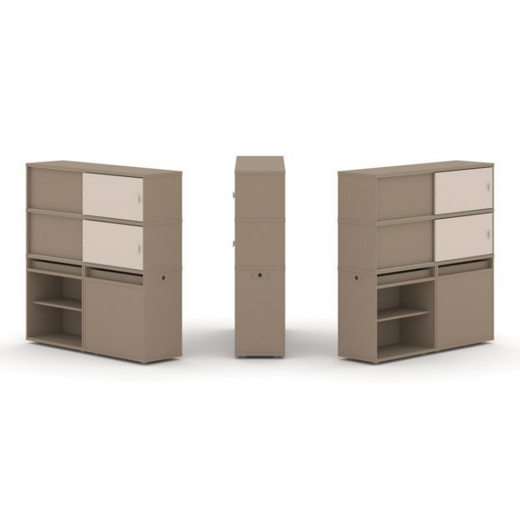 Estetica Набор №22. Тумба двойная+высокая надставка ES.NB.2V-22 Латте/Капучино 1500*410*1520