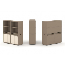 Estetica Набор №7. Тумба двойная+высокая надставка ES.NB.2V-7 Латте/Сатин 1500*410*1520