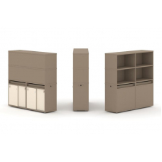 Estetica Набор №7. Тумба двойная+высокая надставка ES.NB.2V-7 Латте/Сатин 1500*410*1520