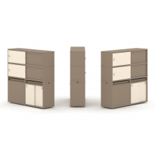 Estetica Набор №27. Тумба двойная+высокая надставка ES.NB.2V-27 Латте/Сатин 1500*410*1520