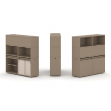 Estetica Набор №13. Тумба двойная+высокая надставка ES.NB.2V-13 Латте/Капучино 1500*410*1520