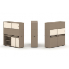 Estetica Набор №15. Тумба двойная+высокая надставка ES.NB.2V-15 Латте/Сатин 1500*410*1520