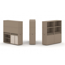 Estetica Набор №13. Тумба двойная+высокая надставка ES.NB.2V-13 Латте/Капучино 1500*410*1520