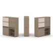 Estetica Набор №23. Тумба двойная+высокая надставка ES.NB.2V-23 Латте/Капучино 1500*410*1520