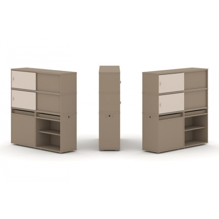 Estetica Набор №23. Тумба двойная+высокая надставка ES.NB.2V-23 Латте/Капучино 1500*410*1520