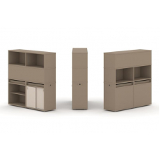 Estetica Набор №13. Тумба двойная+высокая надставка ES.NB.2V-13 Латте/Капучино 1500*410*1520