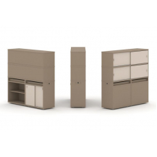 Estetica Набор №14. Тумба двойная+высокая надставка ES.NB.2V-14 Латте/Капучино 1500*410*1520
