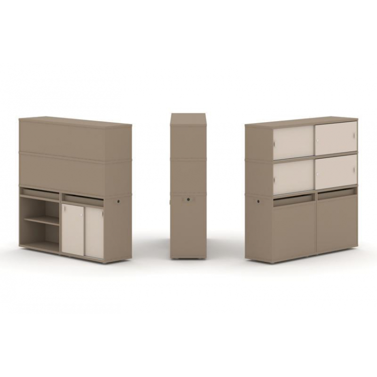 Estetica Набор №14. Тумба двойная+высокая надставка ES.NB.2V-14 Латте/Капучино 1500*410*1520