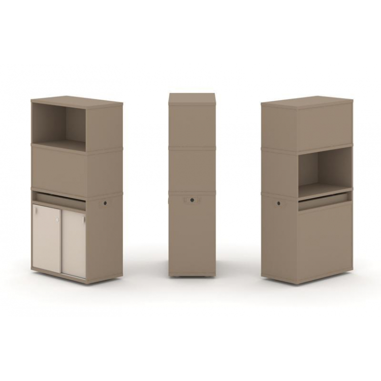 Estetica Набор №3 Тумба одиночная+высокая надставка ES.NB.1V-3 Латте/Капучино 750*410*1520