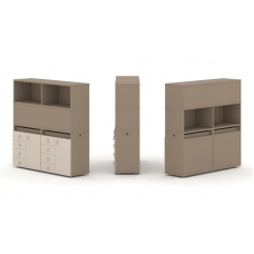 Estetica Набор №4. Тумба двойная+высокая надставка ES.NB.2V-4 Латте/Капучино 1500*410*1520