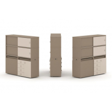 Estetica Набор №24. Тумба двойная+высокая надставка ES.NB.2V-24 Латте/Капучино 1500*410*1520