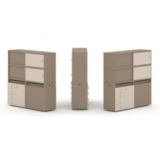 Estetica Набор №24. Тумба двойная+высокая надставка ES.NB.2V-24 Латте/Капучино 1500*410*1520