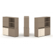 Estetica Набор №18. Тумба двойная+высокая надставка ES.NB.2V-18 Латте/Сатин 1500*410*1520