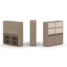 Estetica Набор №2. Тумба двойная+высокая надставка ES.NB.2V-2 Латте/Капучино 1500*410*1520