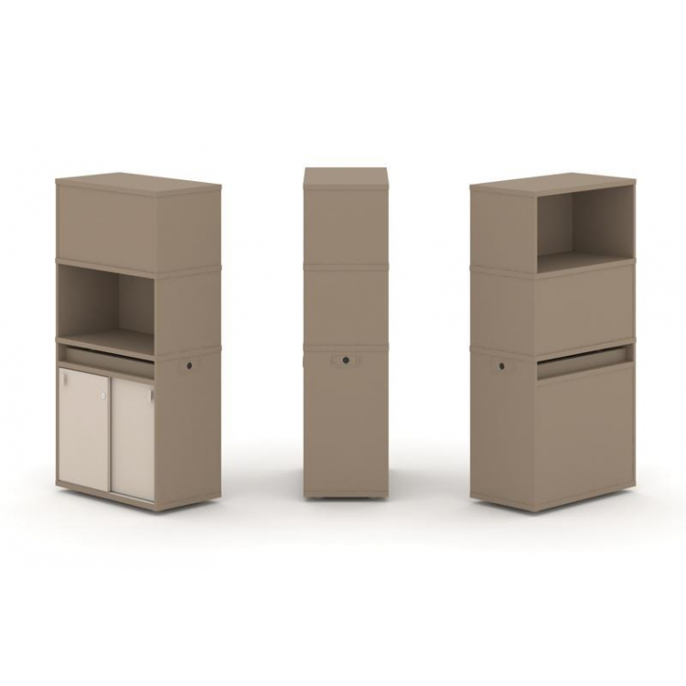 Estetica Набор №3 Тумба одиночная+высокая надставка ES.NB.1V-3 Латте/Капучино 750*410*1520