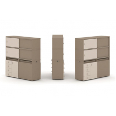 Estetica Набор №25. Тумба двойная+высокая надставка ES.NB.2V-25 Латте/Капучино 1500*410*1520