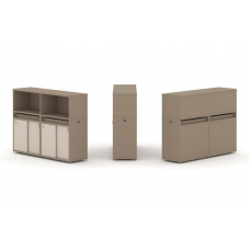 Estetica Набор №5. Тумба двойная+низкая надставка ES.NB.2N-5 Латте/Капучино 1500*410*1135