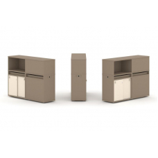 Estetica Набор №20. Тумба двойная+низкая надставка ES.NB.2N-20 Латте/Сатин 1500*410*1135