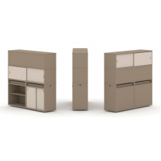 Estetica Набор №15. Тумба двойная+высокая надставка ES.NB.2V-15 Латте/Капучино 1500*410*1520
