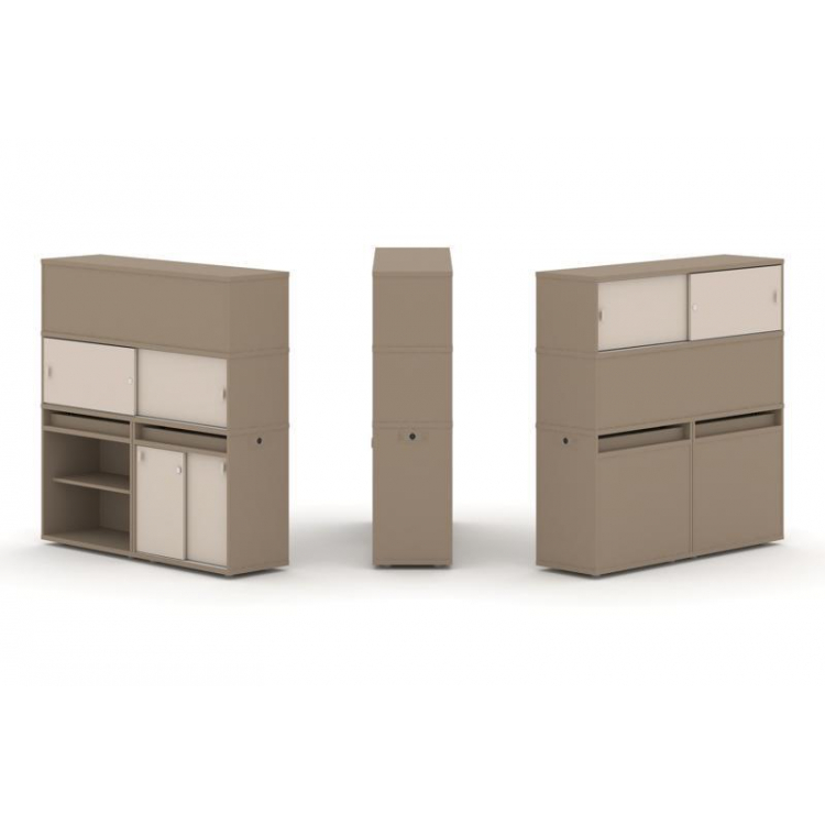 Estetica Набор №15. Тумба двойная+высокая надставка ES.NB.2V-15 Латте/Капучино 1500*410*1520