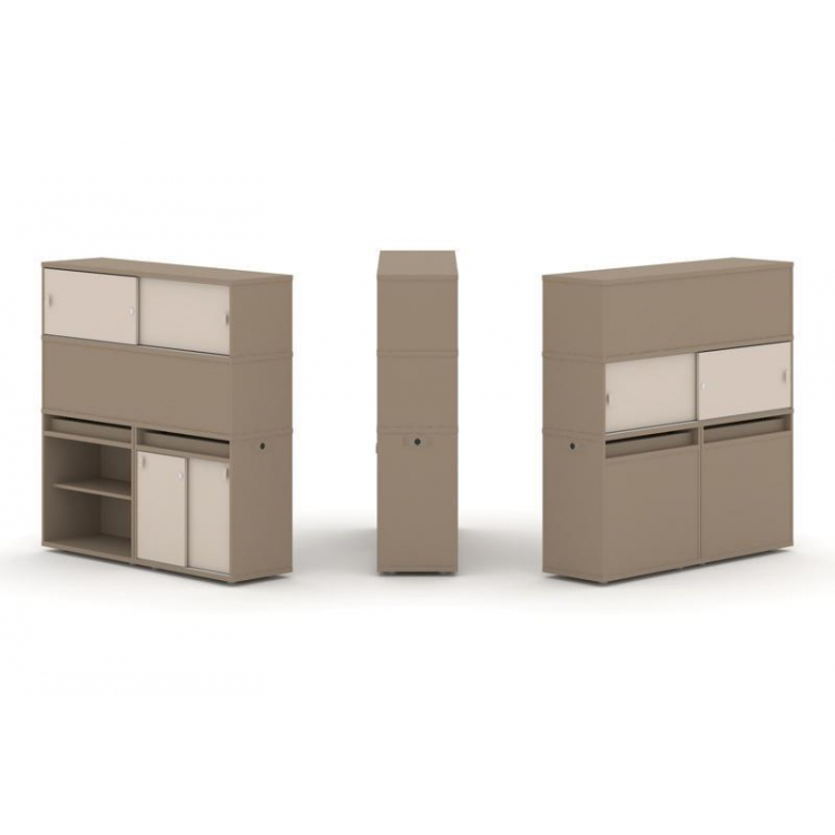 Estetica Набор №15. Тумба двойная+высокая надставка ES.NB.2V-15 Латте/Капучино 1500*410*1520