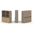 Estetica Набор №4. Тумба двойная+высокая надставка ES.NB.2V-4 Латте/Тиквуд Светлый 1500*410*1520