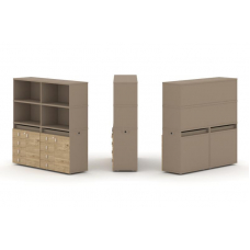 Estetica Набор №4. Тумба двойная+высокая надставка ES.NB.2V-4 Латте/Тиквуд Светлый 1500*410*1520