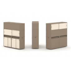 Estetica Набор №9. Тумба двойная+высокая надставка ES.NB.2V-9 Латте/Сатин 1500*410*1520