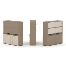 Estetica Набор №5. Тумба двойная+высокая надставка ES.NB.2V-5 Латте/Капучино 1500*410*1520