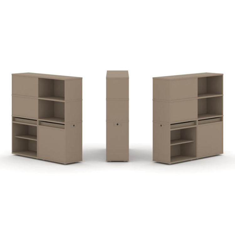 Estetica Набор №16. Тумба двойная+высокая надставка ES.NB.2V-16 Латте 1500*410*1520