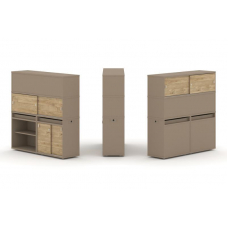 Estetica Набор №15. Тумба двойная+высокая надставка ES.NB.2V-15 Латте/Тиквуд Светлый 1500*410*1520