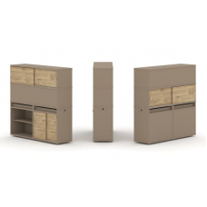 Estetica Набор №15. Тумба двойная+высокая надставка ES.NB.2V-15 Латте/Тиквуд Светлый 1500*410*1520