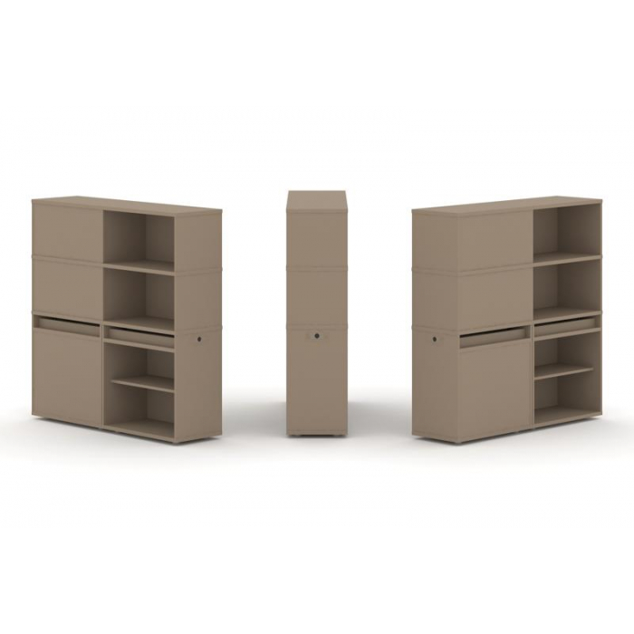 Estetica Набор №16. Тумба двойная+высокая надставка ES.NB.2V-16 Латте 1500*410*1520