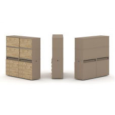 Estetica Набор №5. Тумба двойная+высокая надставка ES.NB.2V-5 Латте/Тиквуд Светлый 1500*410*1520