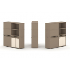 Estetica Набор №20. Тумба двойная+высокая надставка ES.NB.2V-20 Латте/Сатин 1500*410*1520