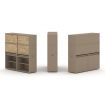 Estetica Набор №2. Тумба двойная+высокая надставка ES.NB.2V-2 Латте/Тиквуд Светлый 1500*410*1520