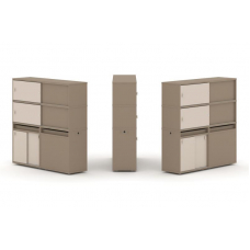 Estetica Набор №27. Тумба двойная+высокая надставка ES.NB.2V-27 Латте/Капучино 1500*410*1520