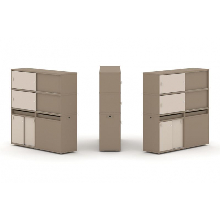 Estetica Набор №27. Тумба двойная+высокая надставка ES.NB.2V-27 Латте/Капучино 1500*410*1520