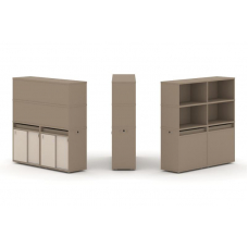 Estetica Набор №7. Тумба двойная+высокая надставка ES.NB.2V-7 Латте/Капучино 1500*410*1520