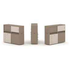 Estetica Набор №17. Тумба двойная+низкая надставка ES.NB.2N-17 Латте/Капучино 1500*410*1135