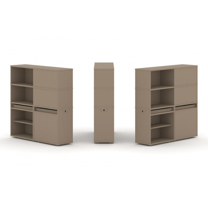 Эстетика Набор №17. Тумба двойная+высокая надставка ES.NB.2V-17 Латте 1500*410*1520