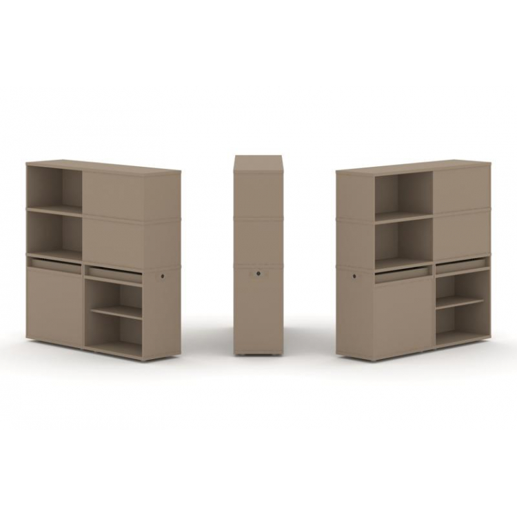 Estetica Набор №17. Тумба двойная+высокая надставка ES.NB.2V-17 Латте 1500*410*1520