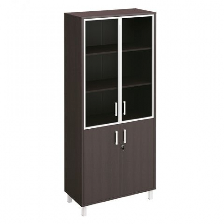 Шкаф для документов двери стекло в рамке + ДСП с замком В 430-822-1