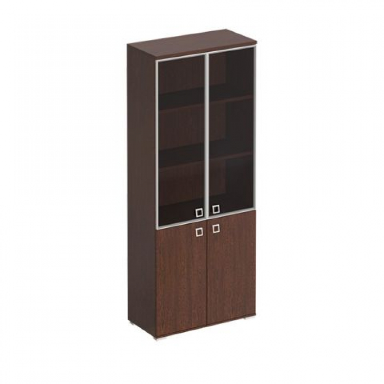 Шкаф для документов со стеклянными тонированными дверьми в рамке cosmo КС 306 ВН