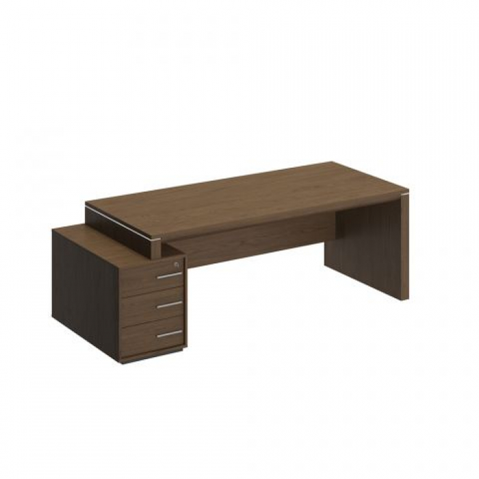 Стол руководителя левый на опорной тумбе малой ВЛ 148